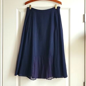 Armand Ventilo navy blue midi skirt
